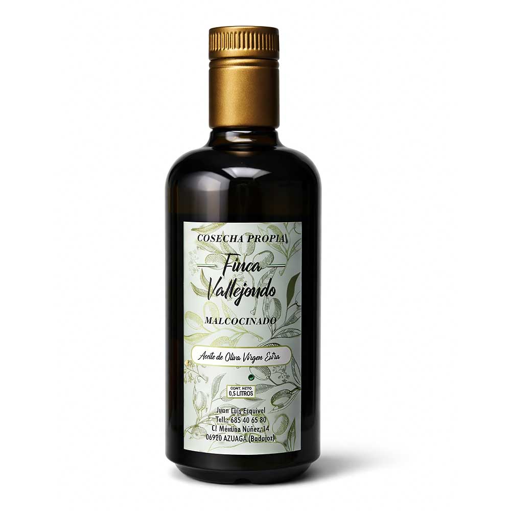 Botella de aceite de oliva Virgen Extra de la Finca Vallejondo.
