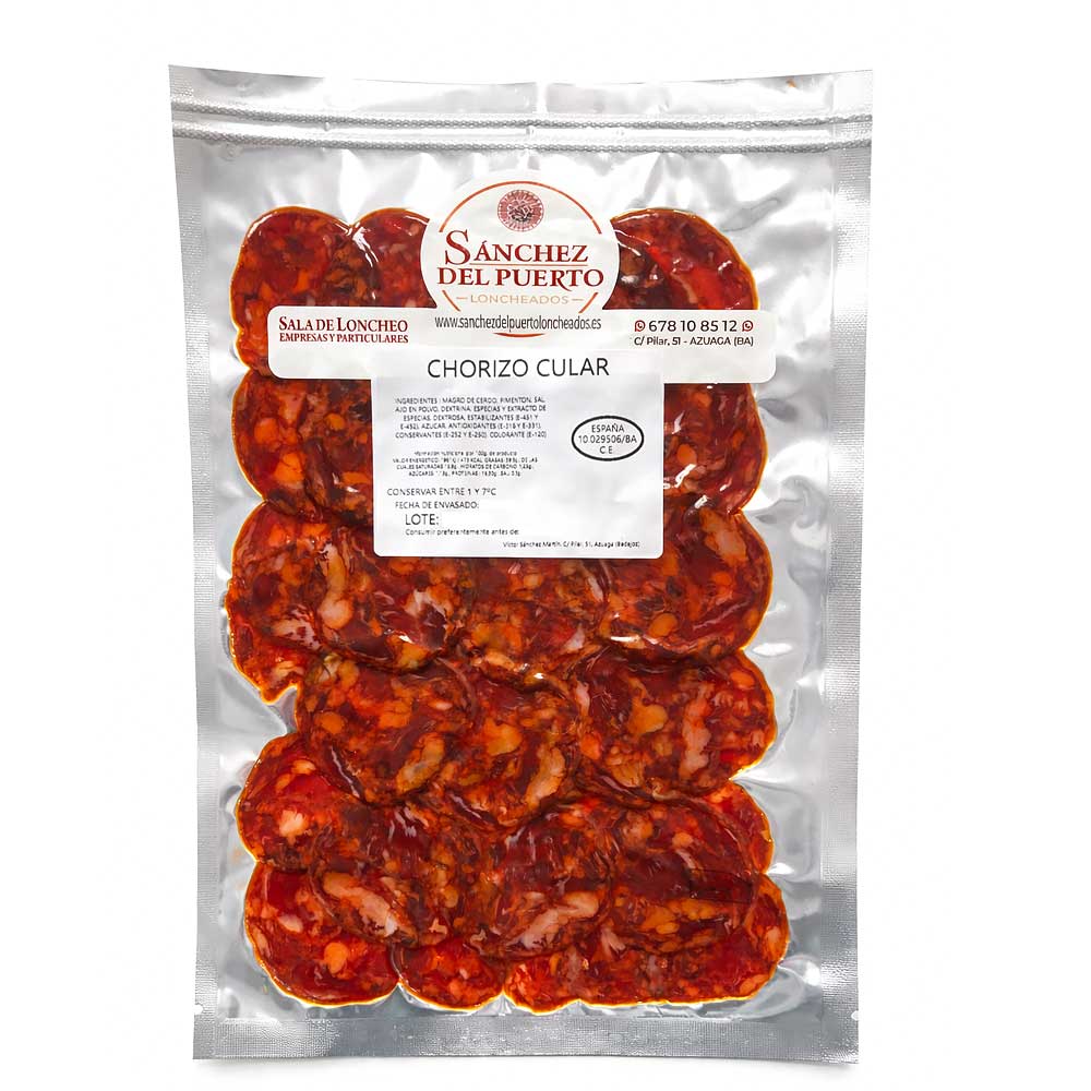 Sobre de chorizo cular tradicional de cerdo de la marca Sánchez del Puerto.